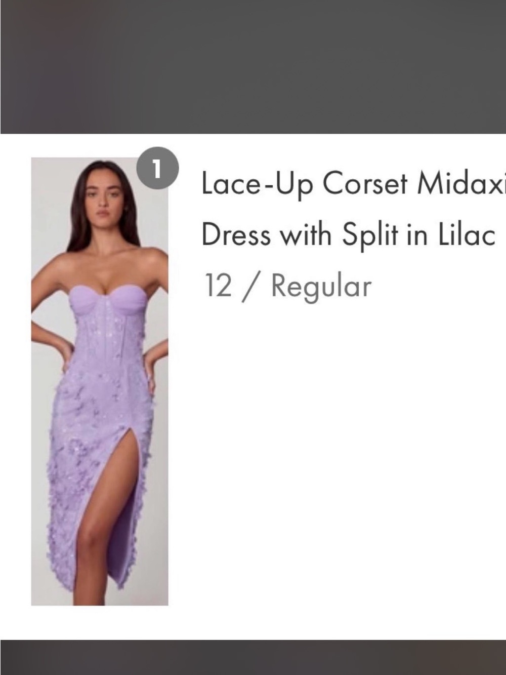 Oh Polly Lilac Strapless Lace-Up Corset Midaxi Dress